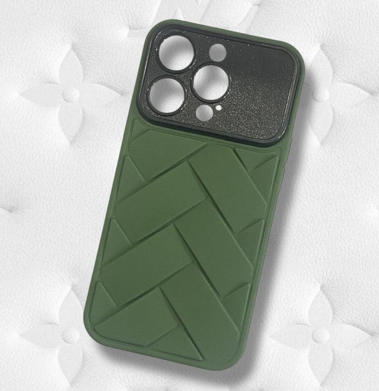 Premium Soft Silicon Cross Cut Protective Case With Camera Protection For iPhone 14 Pro