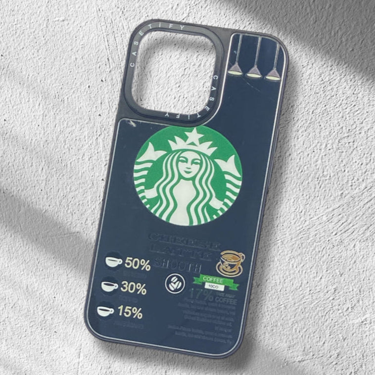 Premium Mirror Starbucks Printed Protective Case For iPhone 14 Pro