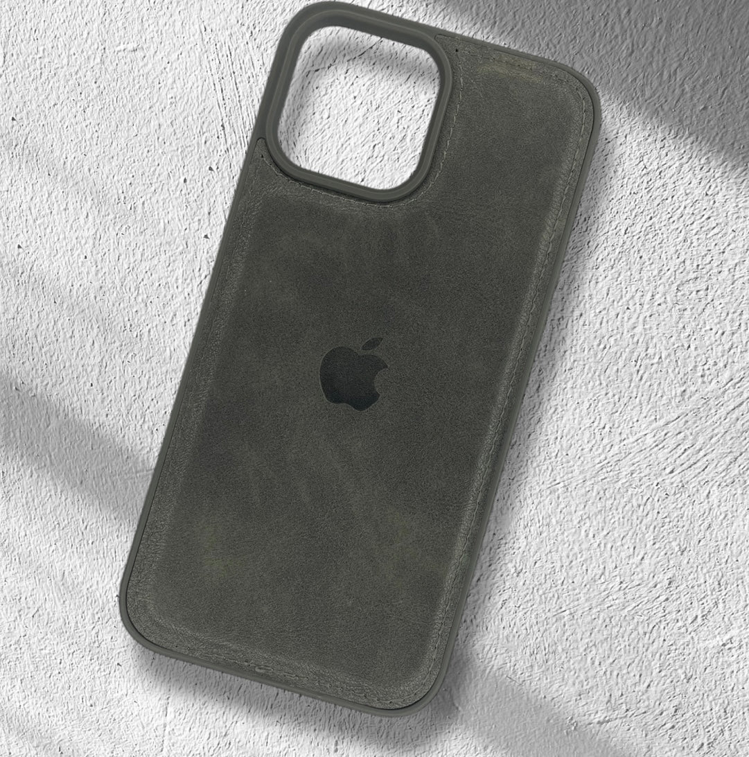 Premium Side Soft Back Leather Protective Case With Logo For iPhone 14 Pro Max