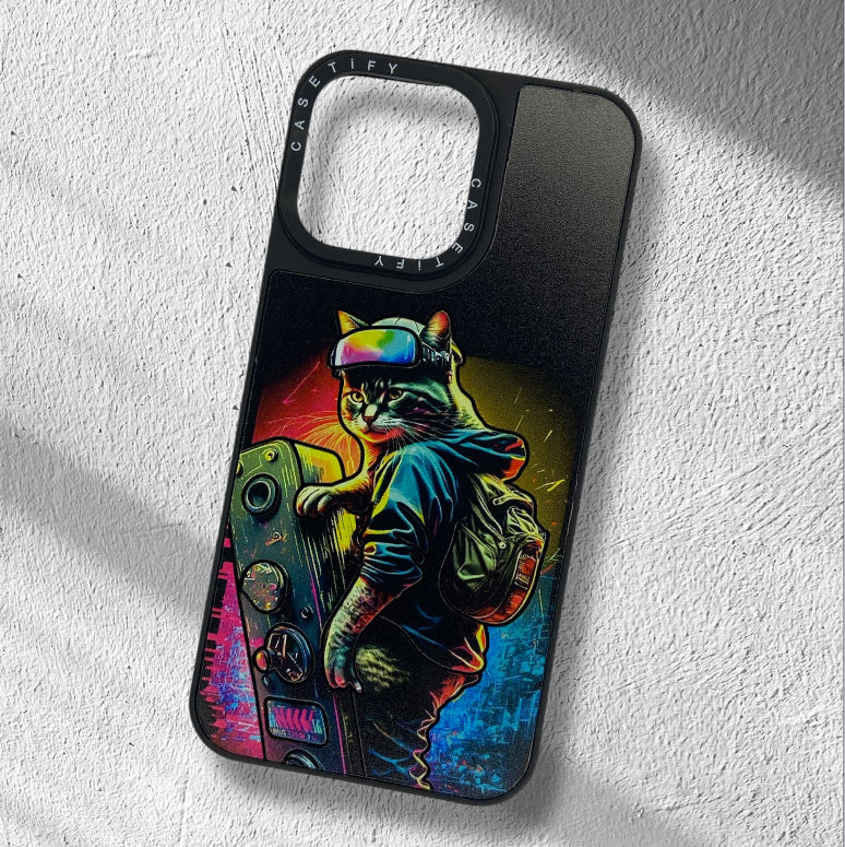 Premium Back Hard Matte Cat Printed Protective Case For iPhone 14 Pro Max