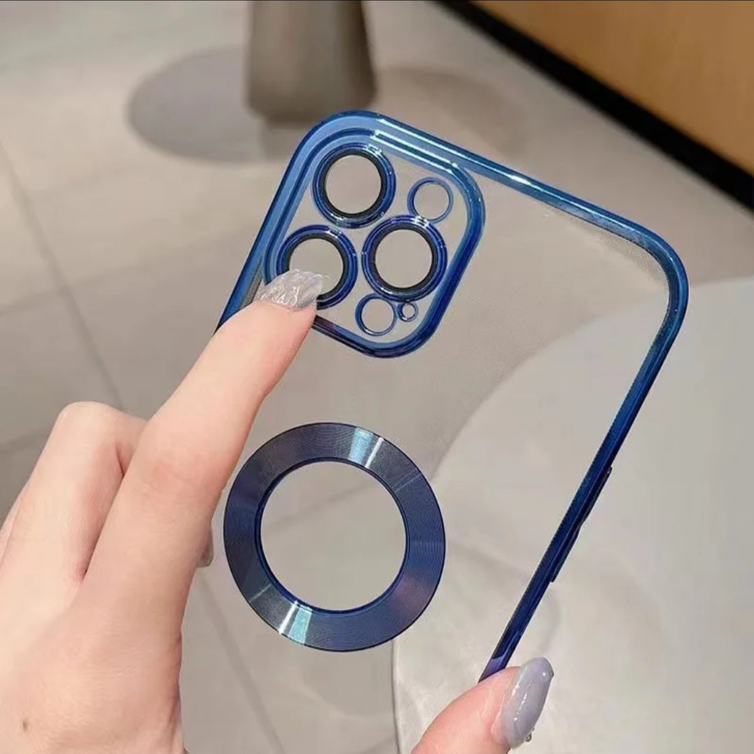 Premium Side Colour Transparent Case With Camera Protection For iPhone 13 Pro