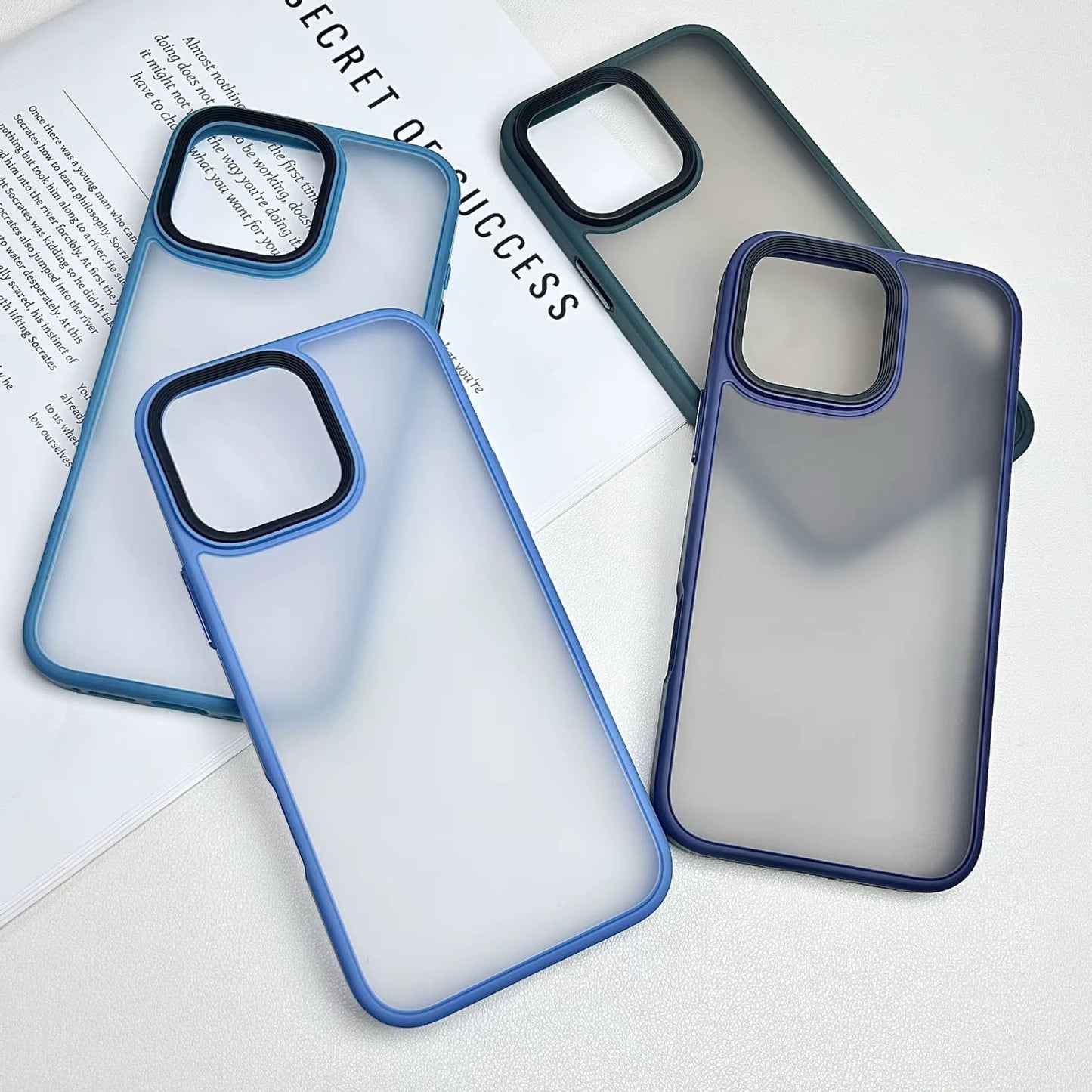 Premium Matte Side Soft Back Hard Case with Camera Bump for iPhone 13 Pro Max