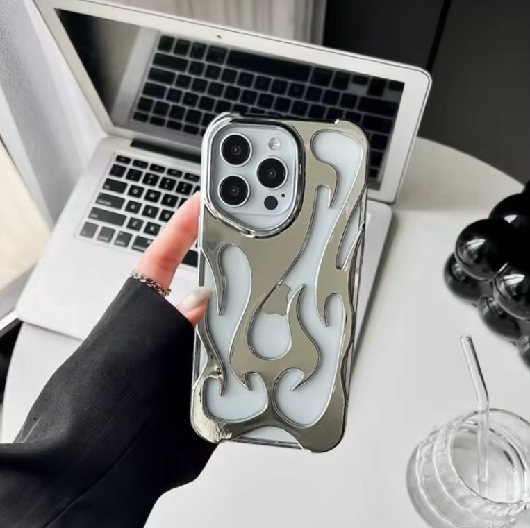 3D Luxury Electroplating Fire Case For iPhone