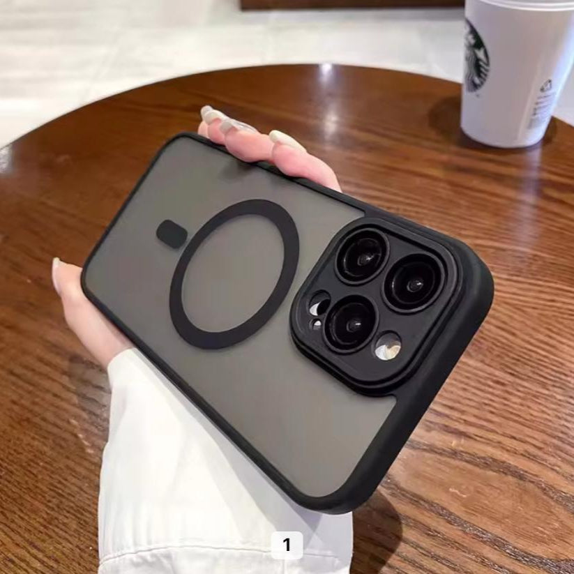 Premium Smoke Matte Magsafe Case With Camera Protection For iPhone 16 Pro Max