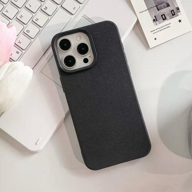 Premium Soft Silicon Leather Feel Protective Case For iPhone 16 Pro