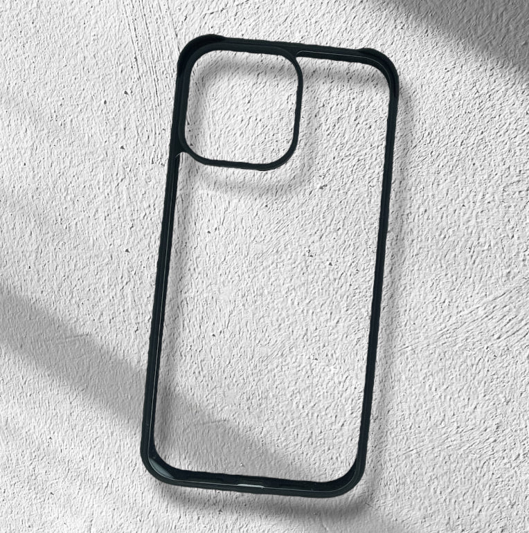 Premium Side Black Back Hard Transparent Protective Case For iPhone 14 Pro Max
