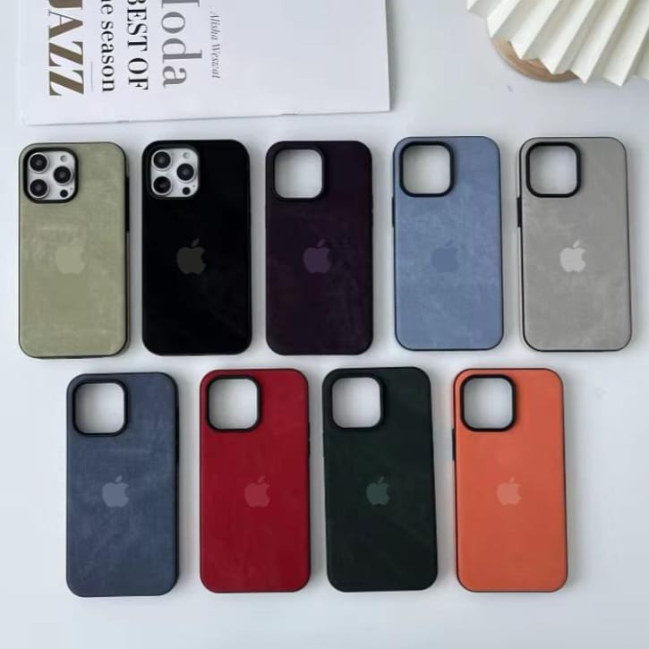 Premium Denim Fabric Logo Protective Case For iPhone 14 Pro