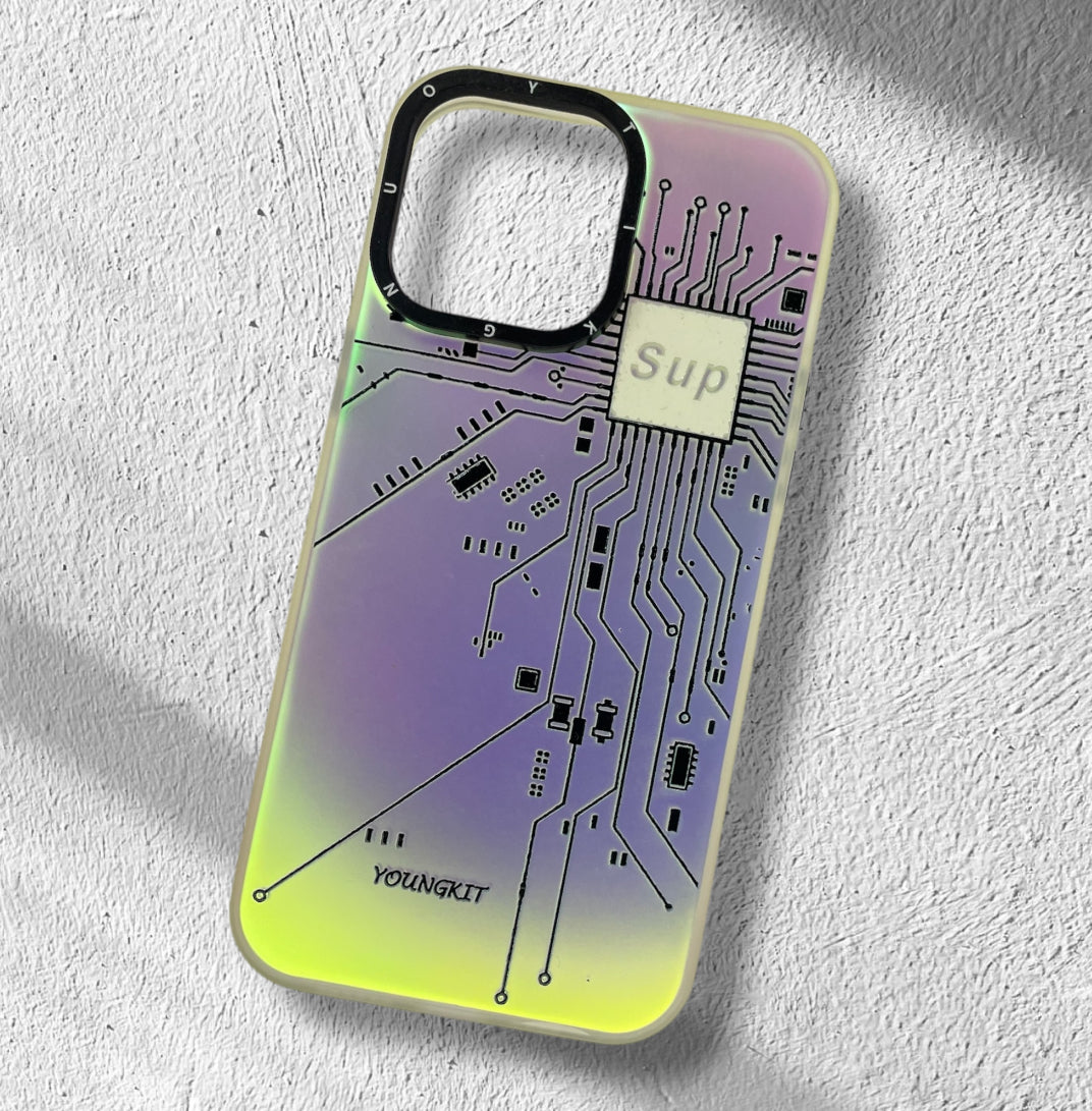 Premium Dual Shade Print Protective Case For iPhone 14 Pro Max