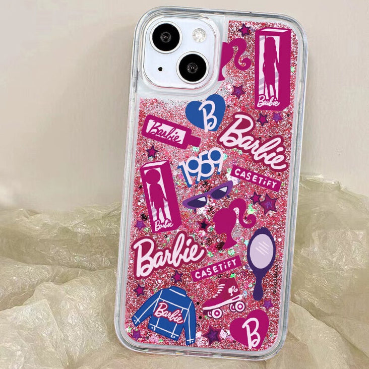 Premium Sparkle Water Glitter Barbie Protective Case For iPhone 11