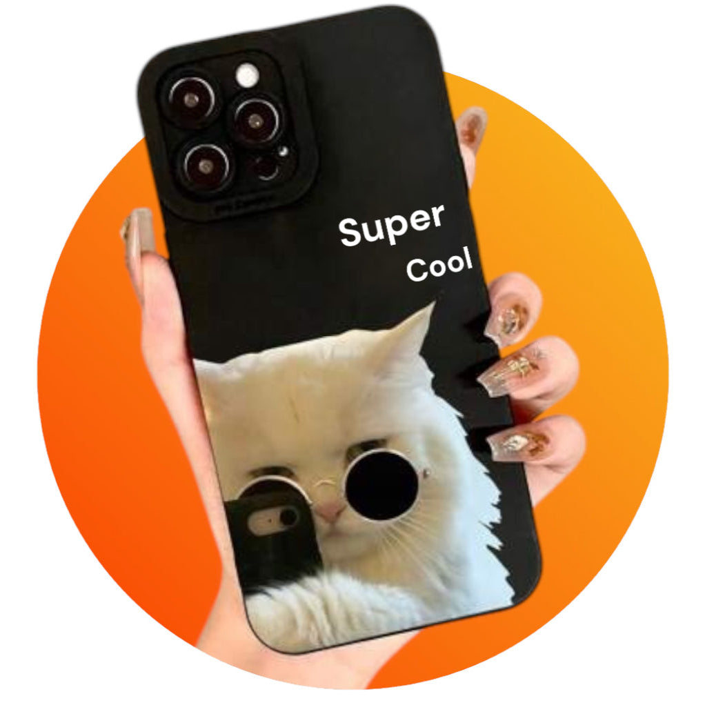 Premium Matte Girlish Cat Printed Protective Case For iPhone 11