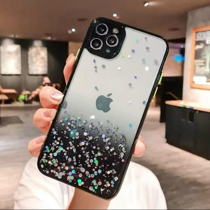 Premium Transparent Sparkle Glitter Protective Case With Camera Protection For iPhone 11