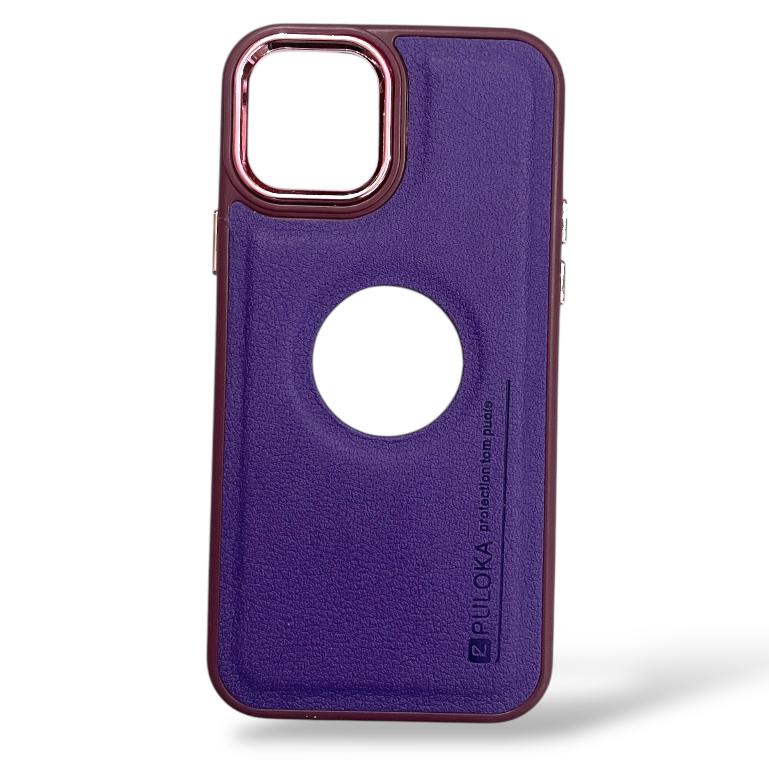 Premium Leather Logo Cut Protective Case For iPhone 12/12 Pro