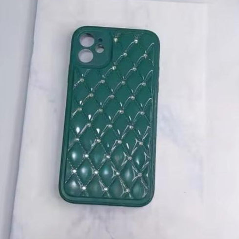 Premium Glossy White Diamond Protective Case With Camera Protection For iPhone 12