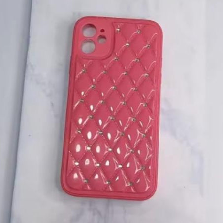 Premium Glossy White Diamond Protective Case With Camera Protection For iPhone 12