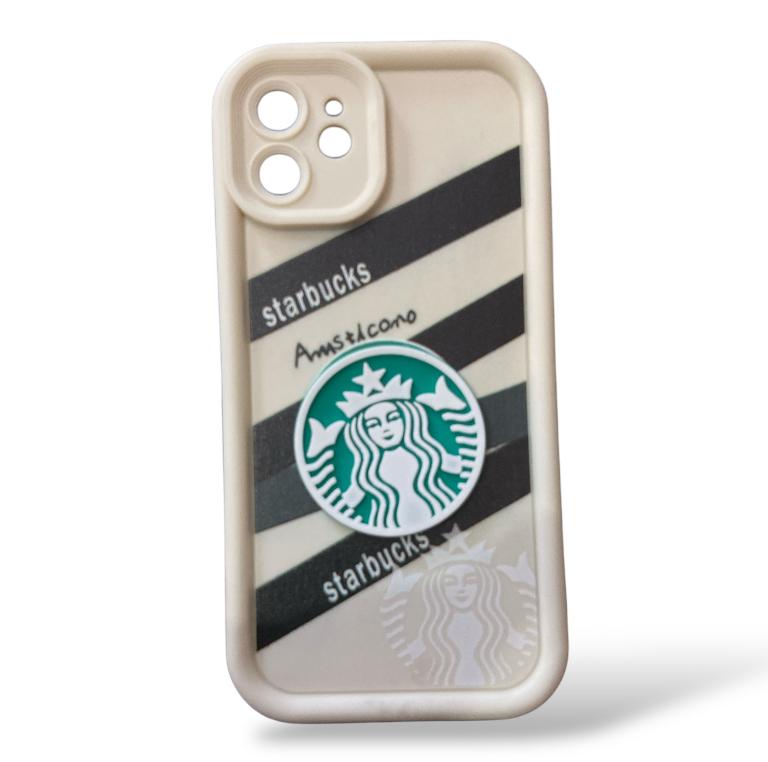 Premium Soft Silicon Embossed Starbucks Protective Case With Camera Protection For iPhone 12