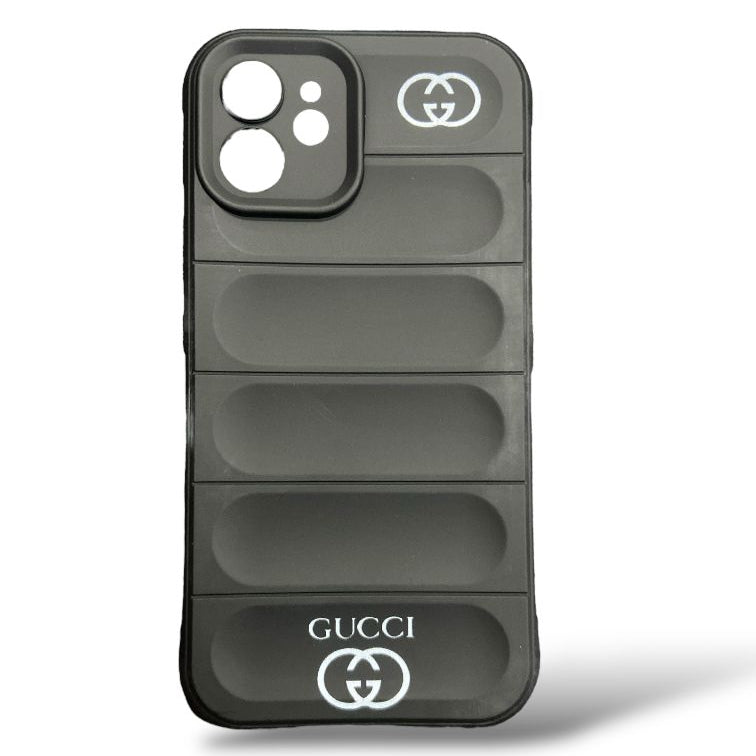 Premium Soft Silicon Puff Printed Protective Case With Camera Protection For iPhone 12