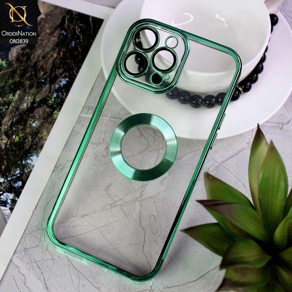 Premium Transparent Chrome Logo Cut Protective Case With Camera Protection For iPhone 12
