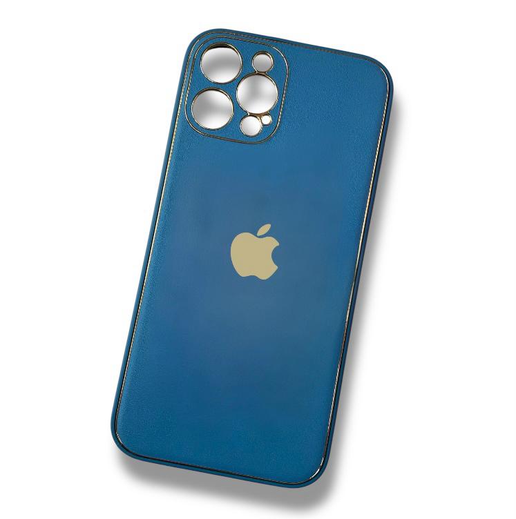 Premium Blue Leather Protective Case With Camera Protection For iPhone 12 Pro Max