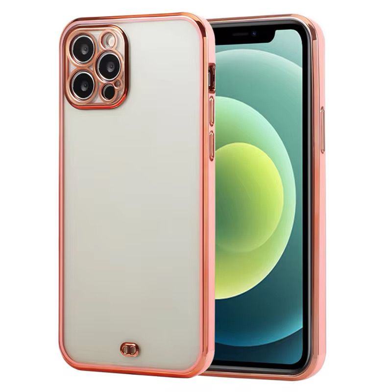 Premium Chrome Transparent Protective Case With Camera Protection For iPhone 12 Pro Max