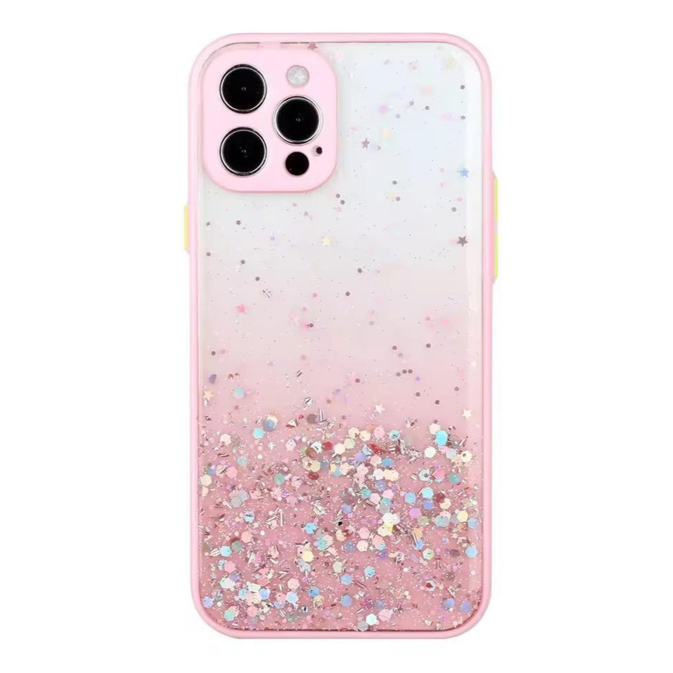 Premium Transparent Sparkle Protective Case With Camera Protection For iPhone 12 Pro