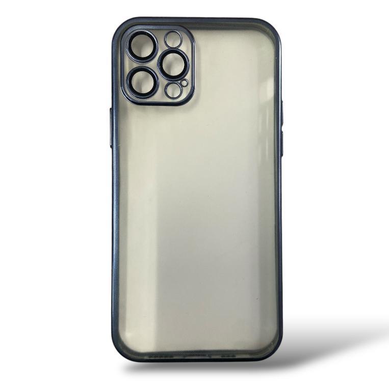 Premium Chrome Transparent Matte Protective Case With Camera Protection For iPhone 12 Pro