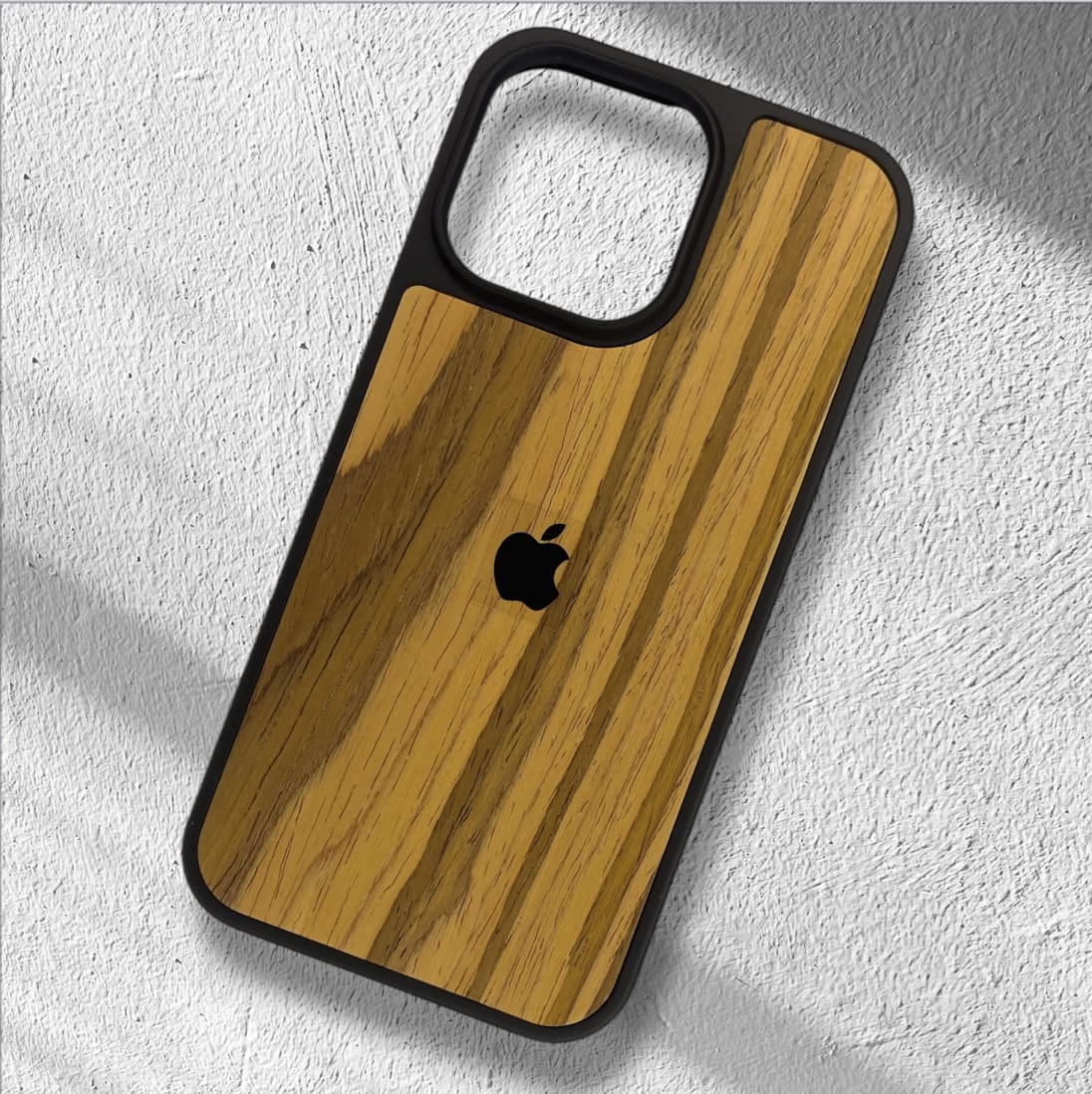 Premium Side Soft Back Hard Wooden Texture Logo Protective Case For iPhone 11