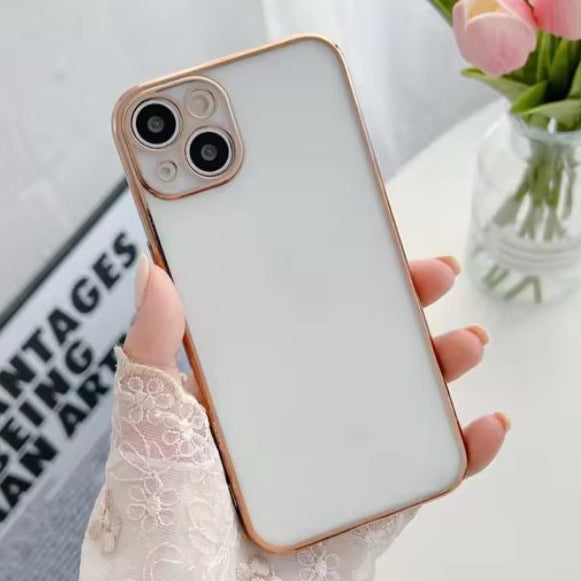 Premium Chrome Transparent Protective Case With Camera Protection For iPhone 13 Mini