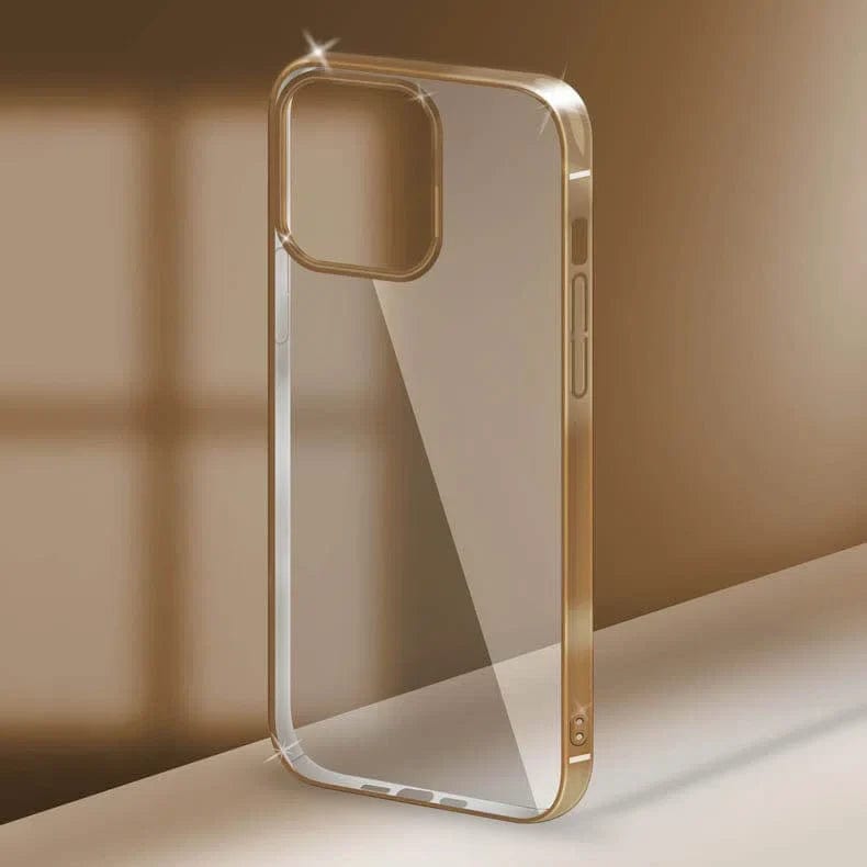 Premium Side Chrome Back Hard Transparent Protective Case For iPhone 14 Pro