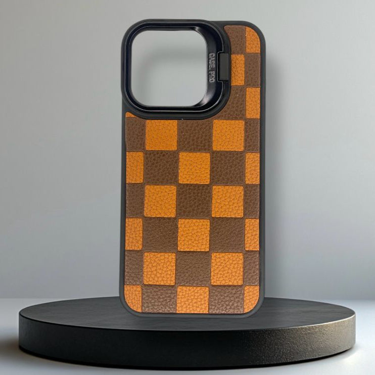 Premium Leather Finished Case With Stand For iPhone 15 Pro