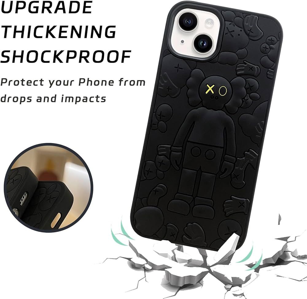 Premium Silicon Embossed Protective Case For iPhone 15 Plus