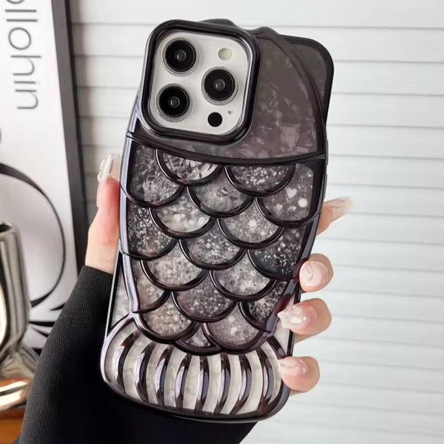 Premium Chrome Fish Cut Protective Case For iPhone 15 Plus