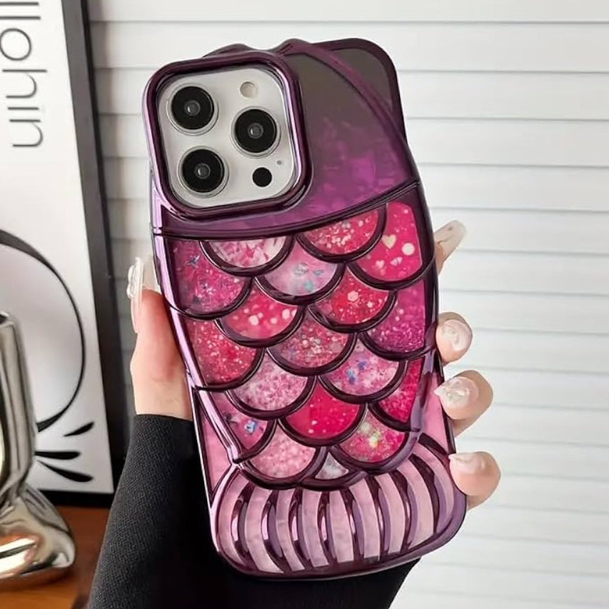 Premium Chrome Fish Cut Protective Case For iPhone 15 Plus