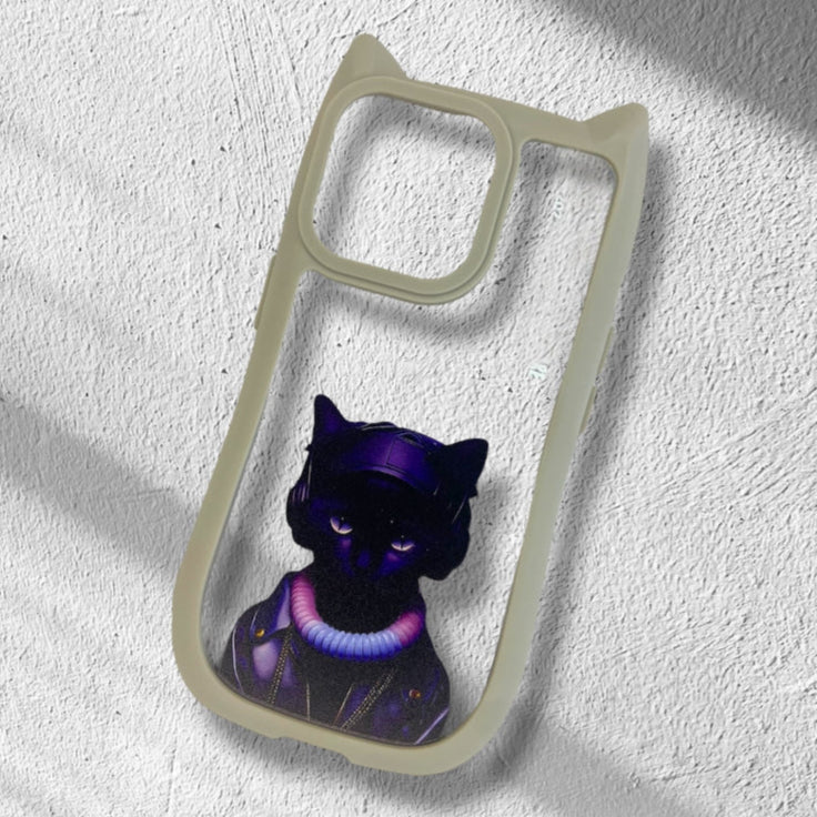 Premium Girlish Cat Printed Case For iPhone 15 Pro Max