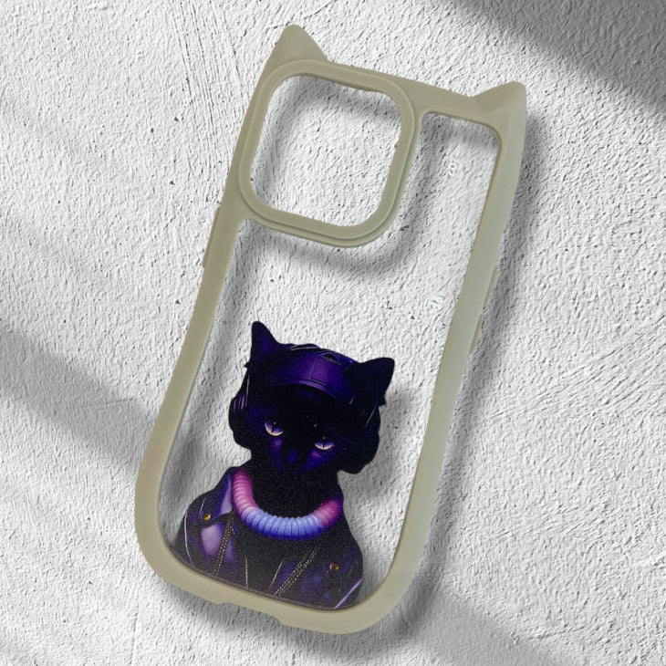 Premium Girlish Cat Printed Case For iPhone 15 Pro
