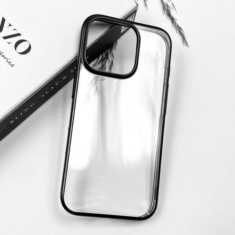 Premium Transparent Side Soft Back Hard Protective Case For iPhone 15 Pro