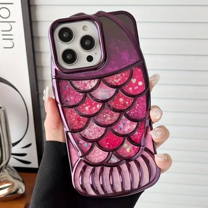 Premium Chrome Fish Cut Protective Case For iPhone 15 Pro Max