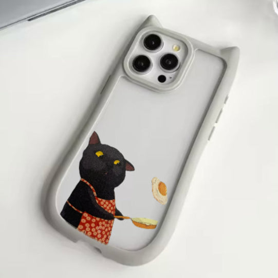 Premium Girlish Cat Printed Case For iPhone 15 Pro Max