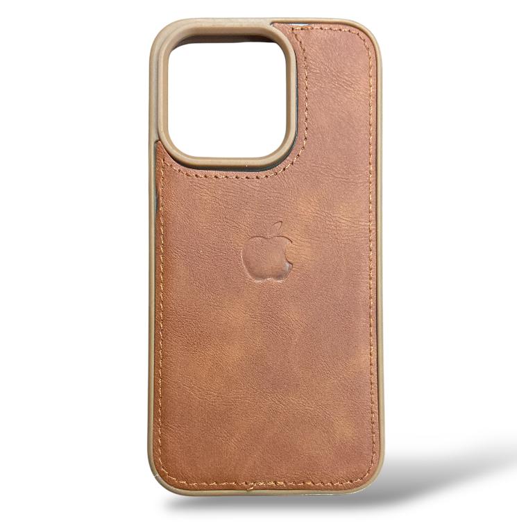 Premium Leather Logo Protective Case For iPhone 16 Pro