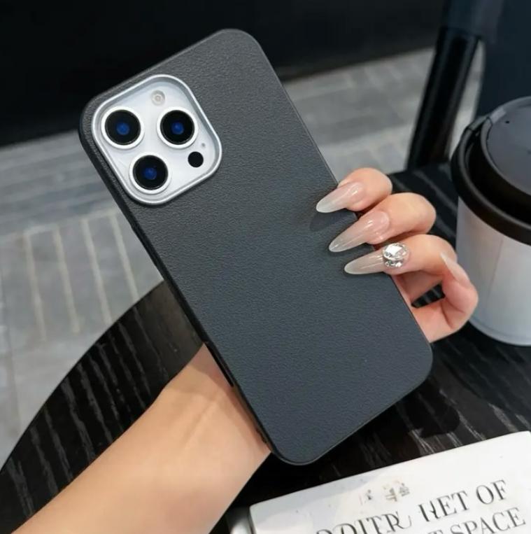 Premium Soft Silicon Leather Feel Protective Case For iPhone 15
