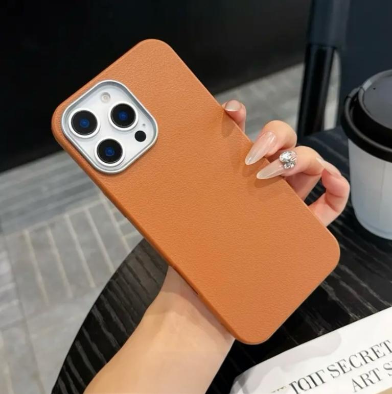 Premium Soft Silicon Leather Feel Protective Case For iPhone 15