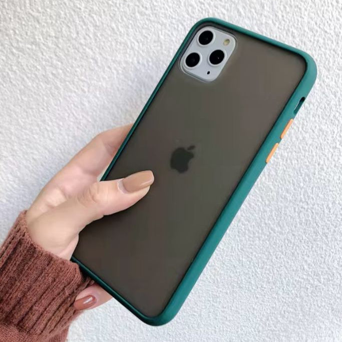 Premium Side Green Smoke Matte Protective Case For iPhone 12/12 Pro