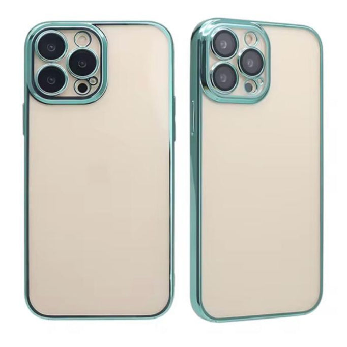 Premium Chrome Transparent Protective Case With Camera Protection For iPhone 12 Pro