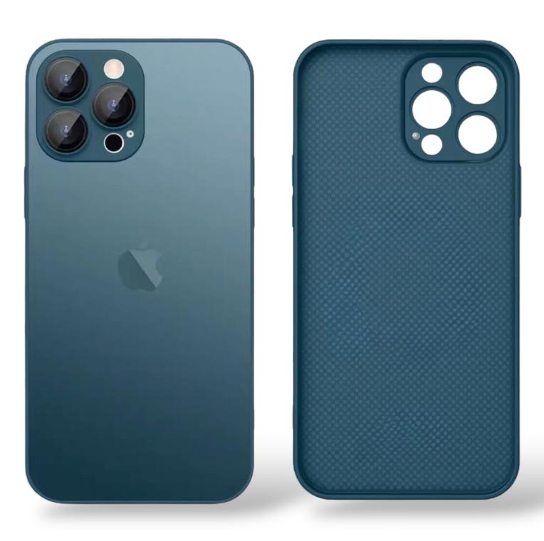 Premium Side Soft Matte Glass Logo Case With Camera Protection For iPhone 16