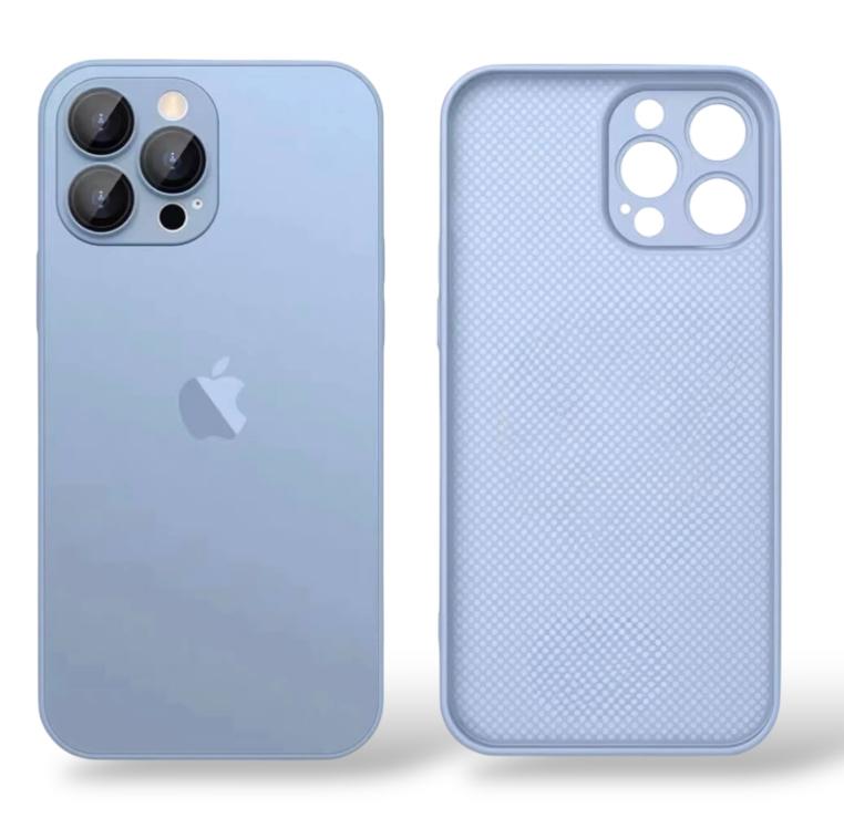 Premium Side Soft Matte Glass Logo Case With Camera Protection For iPhone 16