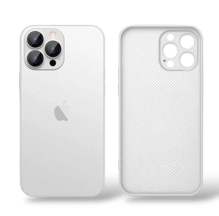 Premium Side Soft Matte Glass Logo Case With Camera Protection For iPhone 16
