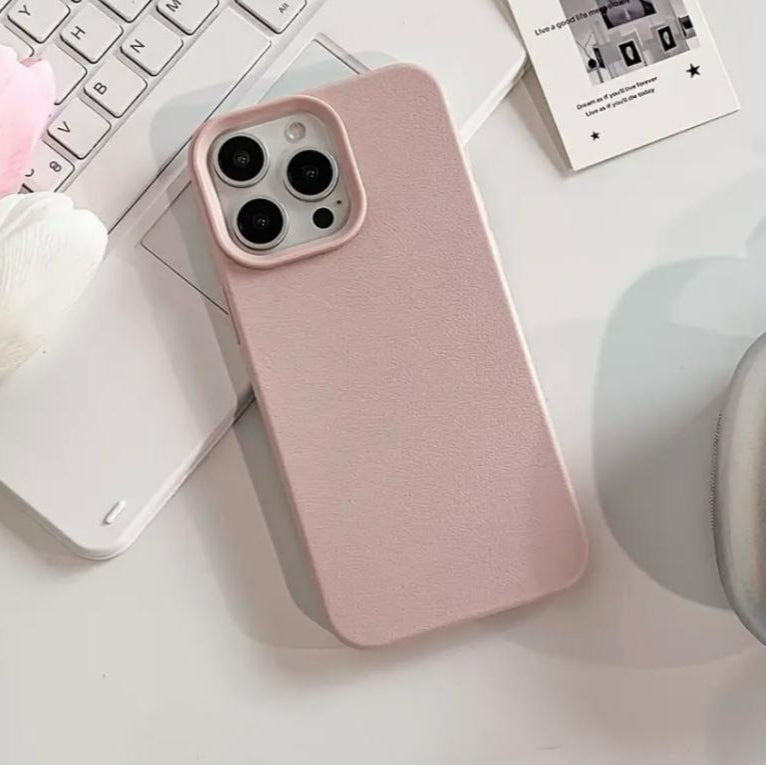 Premium Soft Silicon Leather Feel Protective Case For iPhone 16 Pro