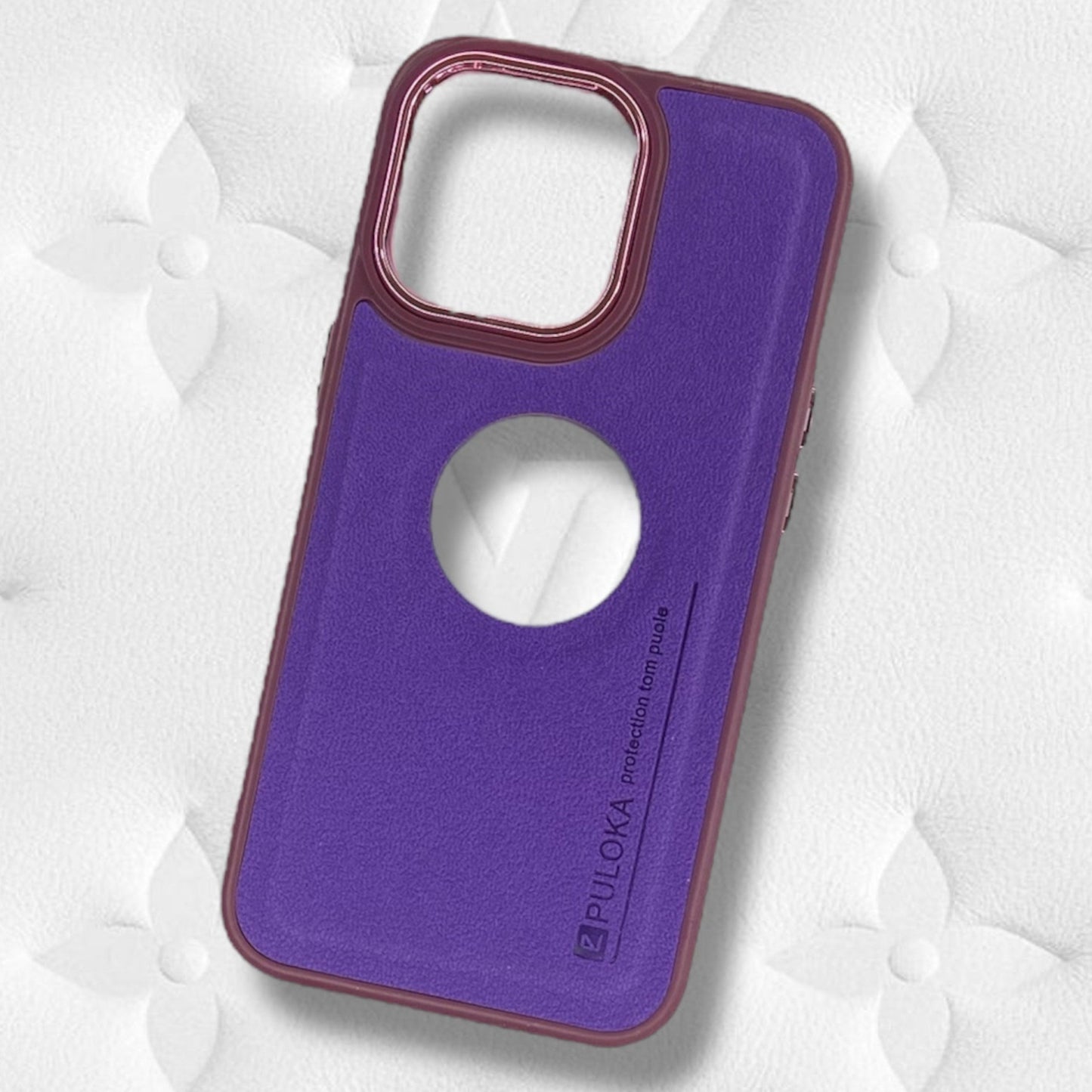 Premium Leather Protective Case With Logo Cut For iPhone 14 Plus