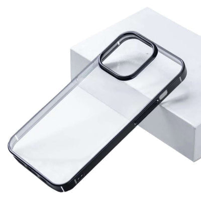 Premium Side Chrome Back Hard Transparent Protective Case For iPhone 14 Pro Max