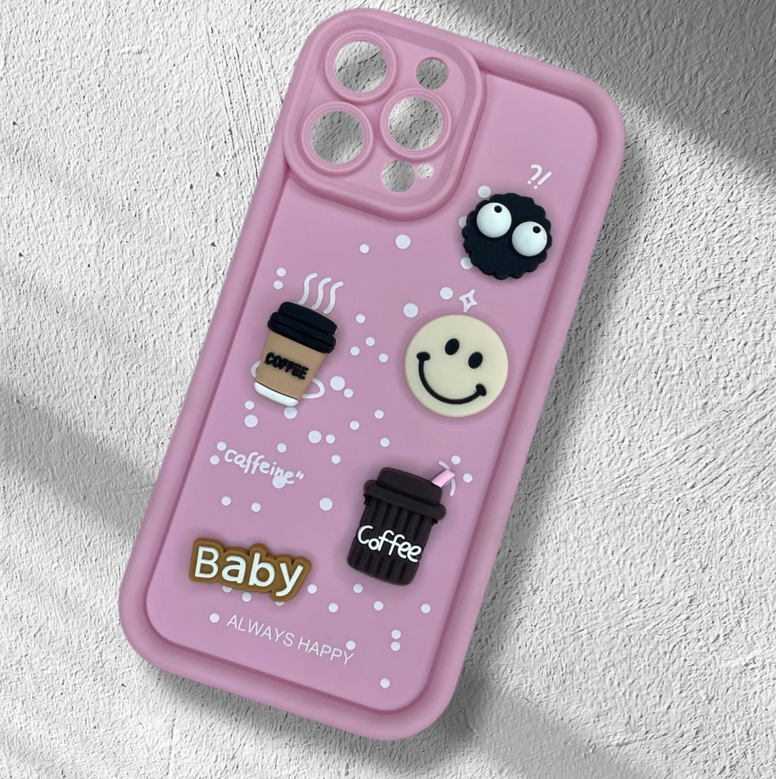 Premium Soft Silicon Embossed Case With Camera Protection For iPhone 14 Pro Max