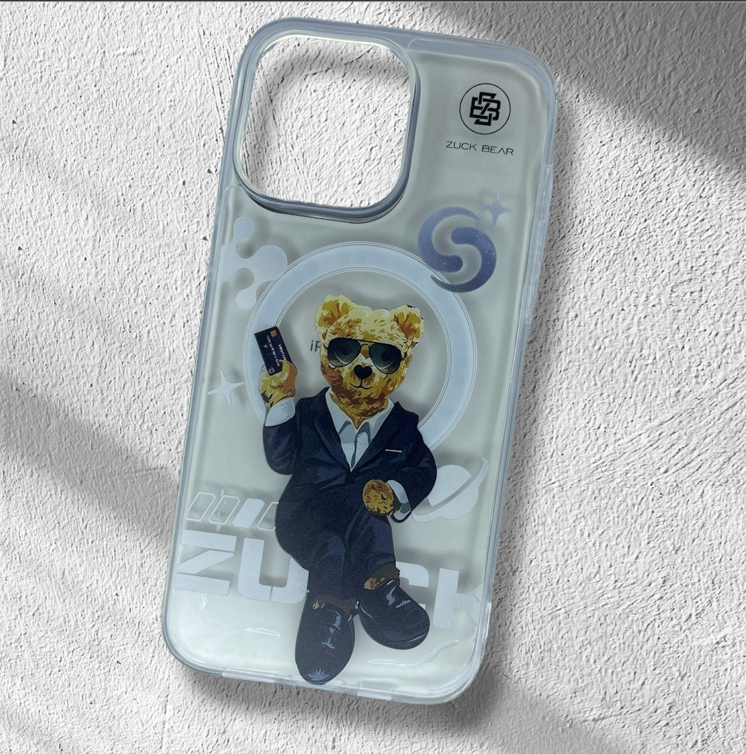 Premium Transparent Bear Printed Protective Case For iPhone 14 Pro Max